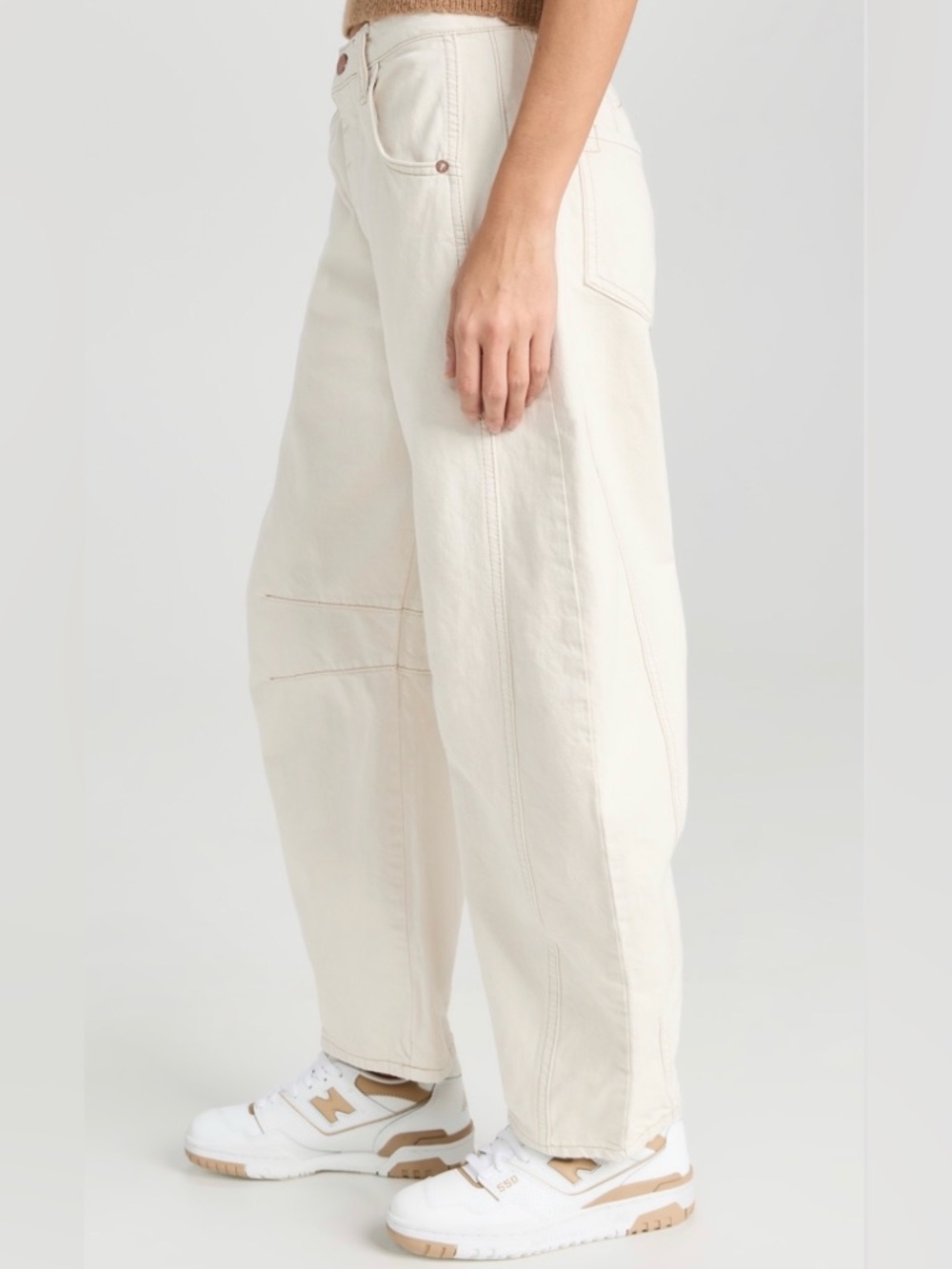 Viral We The Free Good Luck Mid-Rise Barrel Jeans size 27 color Milk - Picture 6 of 11